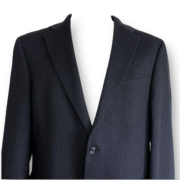 Arnold Brant Mens Cashmere Blazer 44L Charcoal Gray Flannel 2 Button Sport Coat - Picture 3 of 8